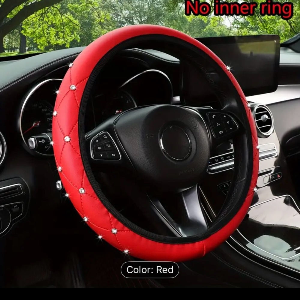Red Diamond Steering Wheel Cover